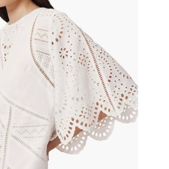 NWOT Allsaints Luci Eyelet Embroidered White Cotton Minidress Size 8 Festival - Picture 5 of 11